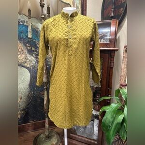 EUC  MANGALDIP Tranditional Look olive green  Chikan Embroidery Kurta Pajama
